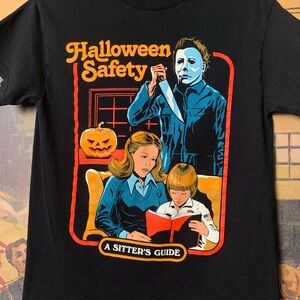 Micheal Myers Halloween Safety Creepy Co Horror Black Graphic T-Shirt